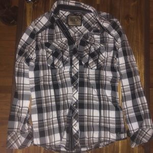 MENS BUCKLE BLACK BUTTON DOWN ⭐️